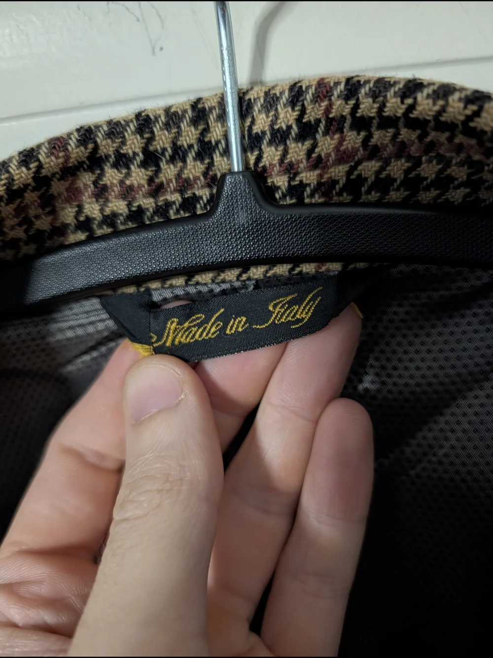 Loro Piana PURE CASHMERE Brown/Tan Houndstooth Sport Coat Made In Italy 46L